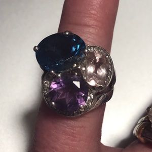 QVC 925 topaz, morganite, amethyst -sz 4.5